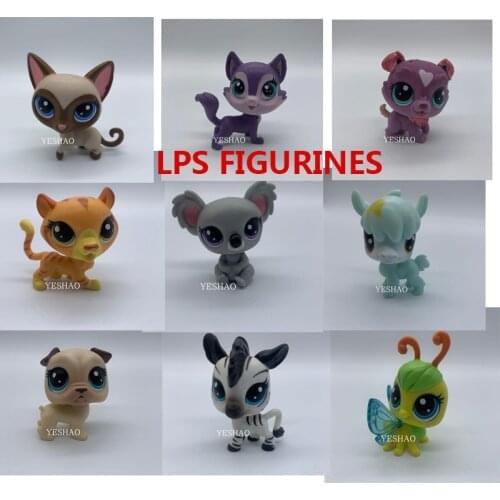 Hasbro Original LPS Shaking Heads Dolls Littlest Pet Shop Cat Cute Cartoon Action Figure Pet Shop Collectible Animal Model Toys