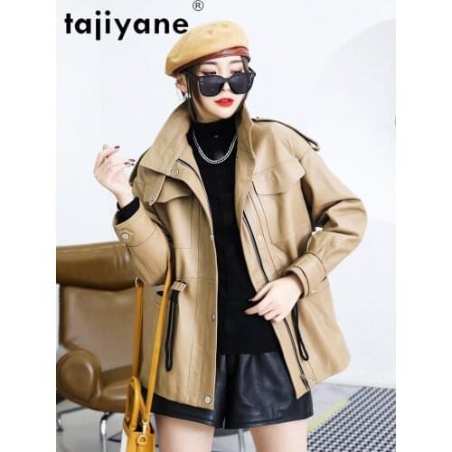 Genuine Jacket Leather Women Spring 2021 100% Sheepskin Coat Female Casual Coats and Jackets Jaqueta Feminina Pph4895