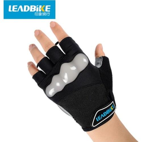 Leadbike Summer Half Finger Cycling Gloves Lycra Mountain Bike Gloves Breathable Sport Bicycle Anti-slip Gloves