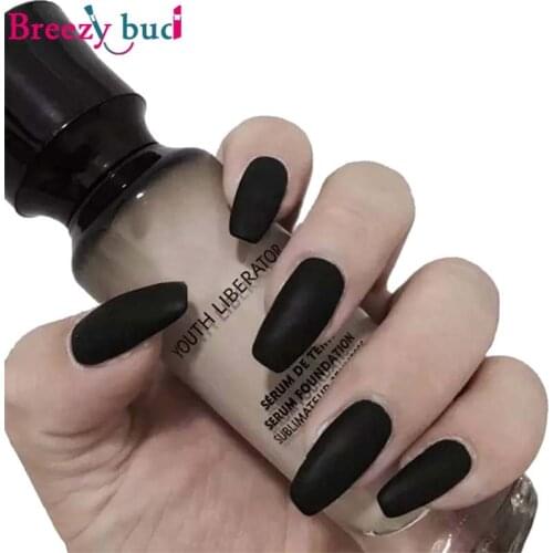 24PCS Frosted Ballet False Nails Flat Creative Wear Nails Press On Nails Fake Nails With Glue Nail Art tools