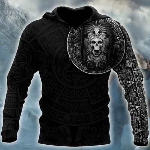 Mexican Aztec Warrior 3D Print Hoodie Man Women Harajuku Outwear Zipper Pullover Sweatshirt Casual Unisex Jacket Tracksuit K-034