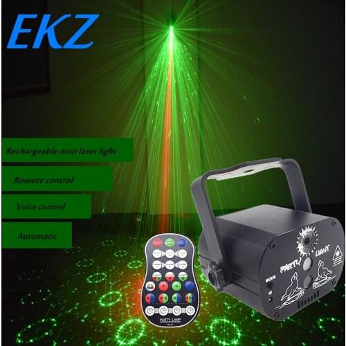 Mini RGB Disco Light DJ LED Laser Stage Projector red blue green Lamp USB Rechargeable Wedding Birthday Party DJ Lamp