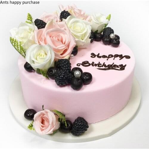 Pink Cake Model Simulation Flower Birthday Cake Model Shooting Props Cake Shop Window Display Sample Various Specifications