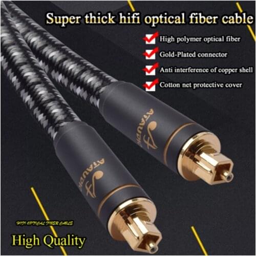 New Hifi Optical Fiber Cable Hi-end digital Audio Video Cables HIFI DTS Dolby 5.1 7.1