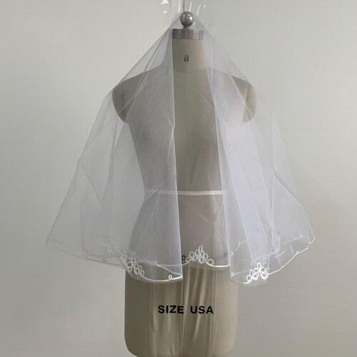 New Style Without Comb White Round Satin Ribbon Bridal Veil with A Layer of 150 Cm In Diameter Bridal Wedding Vail