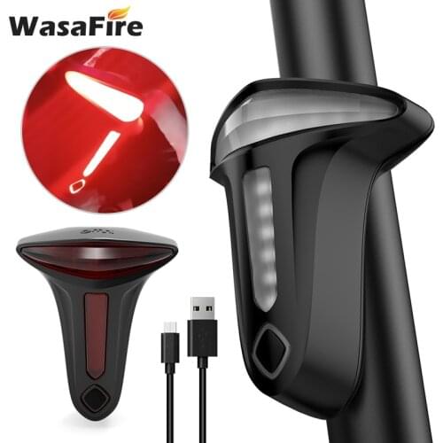 Rechargeable Rear Bicycle Light Smart Brake Bike Tail Lamp Mountain Bike Cycling Taillight Safety Warning Lights