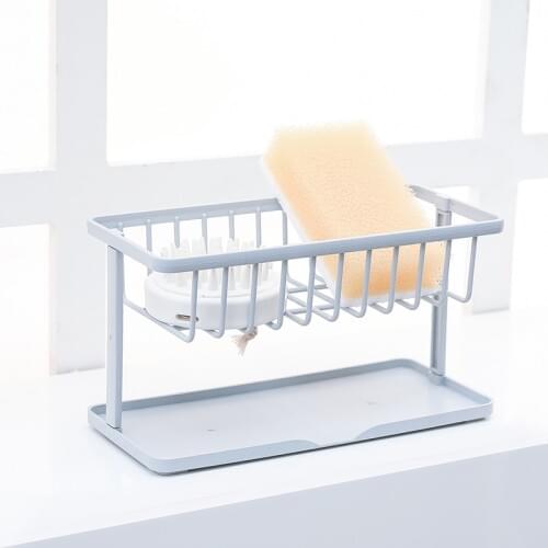 Plastic sink shelf Double Layer drain rack Shelf for soap sponge tableware Storage organizer Bathroom kitchen accessory