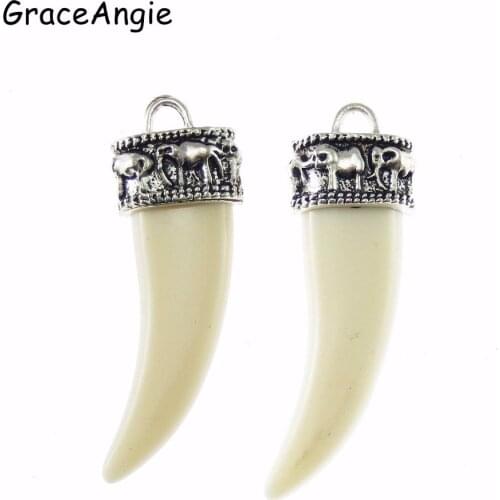 8pcs Fashion Brave Men Wolf Tooth Spike Pendant For Necklace Women Men Jewelry Fang Tooth Amulet Pendant Charms DIY Necklace