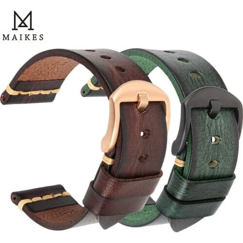 Handmade Leather Watch Strap Vintage Vegetable tanned leather Watch Band For OMEGA Fossil CITIZEN SEIKO HUAWEI Watchband