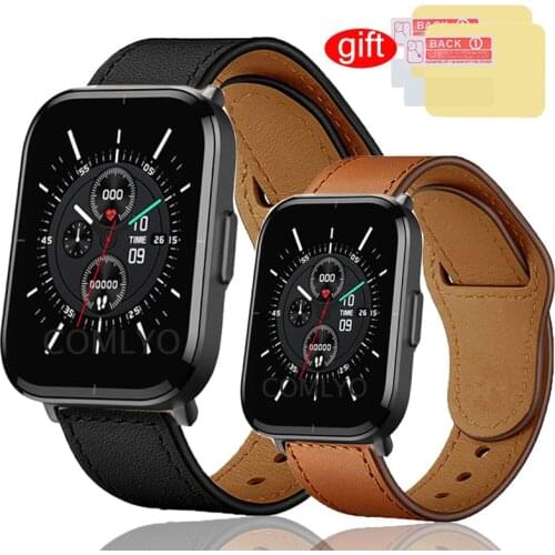 3in1 pack Leather straps for xiaomi Mibro color watch Strap wristband band bracelet mibro air screen protector film