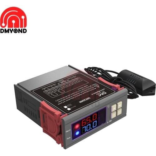 SHT2000 10A AC 110V-220V DC 12-72V Temperature Humidity Controller Regulator Thermoregulator Hygrometer SHT21 Probe for Aquarium