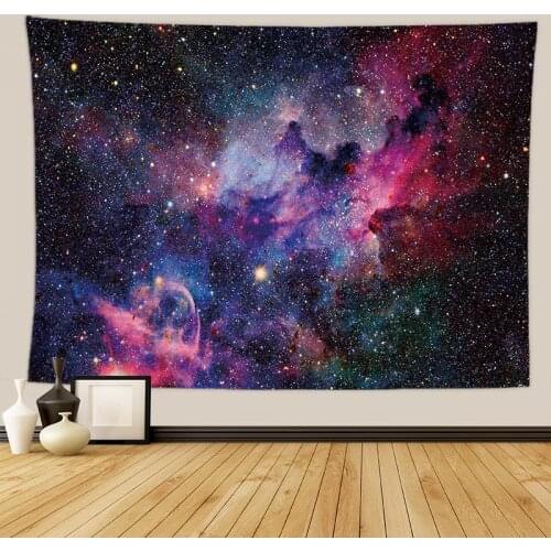 Shining Galaxy Tapestry Wall Hanging Universe Starry Sky Nature Landscape Hippie Psychedelic Tapestry Mandala Carpet Dorm Decor