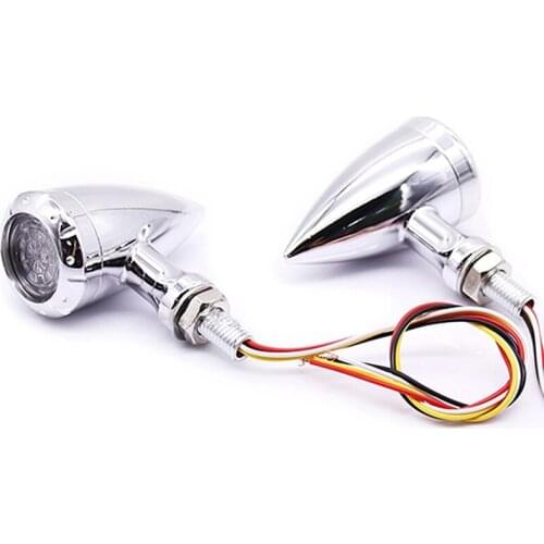 2pcs Motorcycle LED Two-Color Turn Signal Light Flexible Indicator Flashers Pointer 12V 1.2W For Cafe Racer Modified Accessories