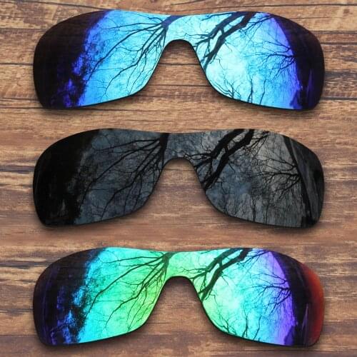 ToughAsNails 3 Pieces Black.Blue.Green Polarized Replacement Lenses for Oakley Antix Sunglasses