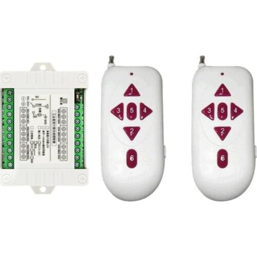 Universal DC12V 24V 6CH 6 CH Wireless Smart Remote Control Switch Receiver Module and RF Transmitter For Light Garage Door Opene