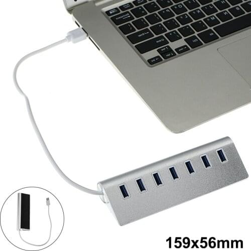 Portable 7 Port USB 3.0 Hub Power Adapter 5Gbps Super Speed Charging Connector Multiport Charger Hub PC Accessories