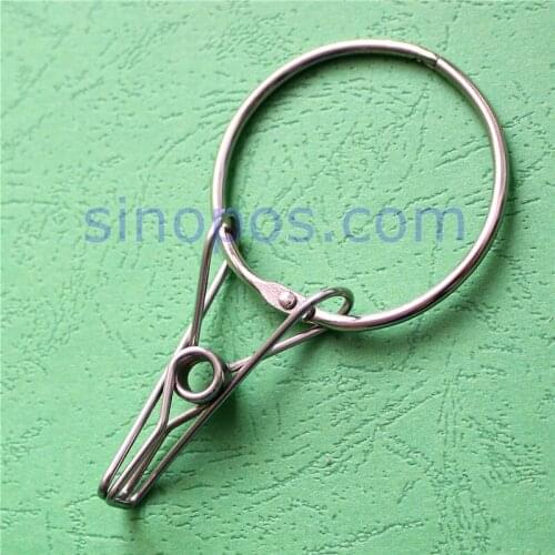 Banner Hanger Clip With Metal Split Ring, curtain drapery photo gripper clothing rod pole grid cap glove scarf hook sign display