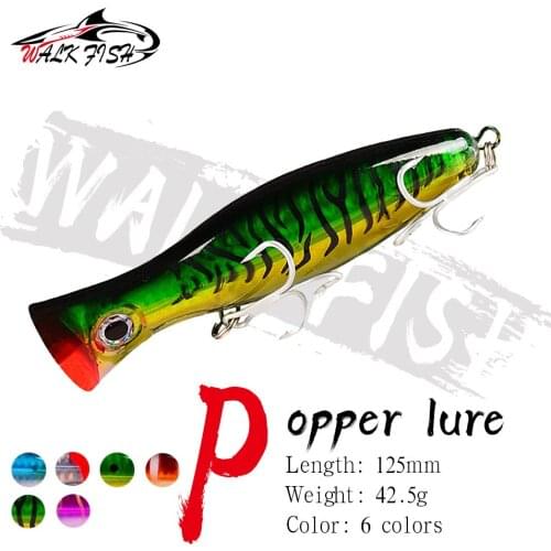 WALK FISH Big Game Popper Fishing Lures 12.5cm 42.5g Saltwater Sea Fishing Lure Wobblers Lure Artificial Plastic bait Isca Pesca