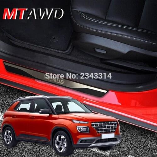 For Hyundai Venue 2019 2020 Accessories Stainless Door Sills Scuff Kick Plate Protectors Trim Guard Cover Car Styling