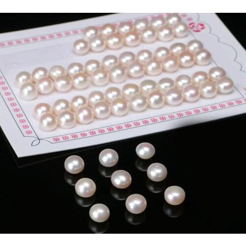 Zhuji 1/2 Half Hole Natural Button-Shaped Freshwater Pearl 2.5mm-10.5mm pairs white/pink/purple loose Pearl for DIY jewelry