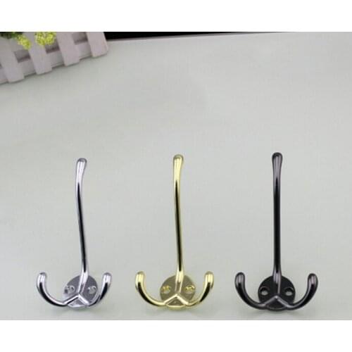 1PC Double Prong Hook Classical Wall Mounted Retro Cloth Hanger for Coats Hats Towels Key Home Save Room Organizer Coat Hat Hook