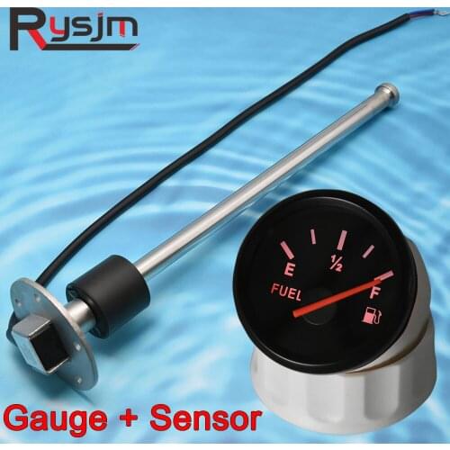 H 100mm ~ 600mm Car Boat Fuel Level Sensor 0~190 ohm 52mm Fuel Level Gauge + Fuel Sending Unit Water Tank Level Indicator Sensor