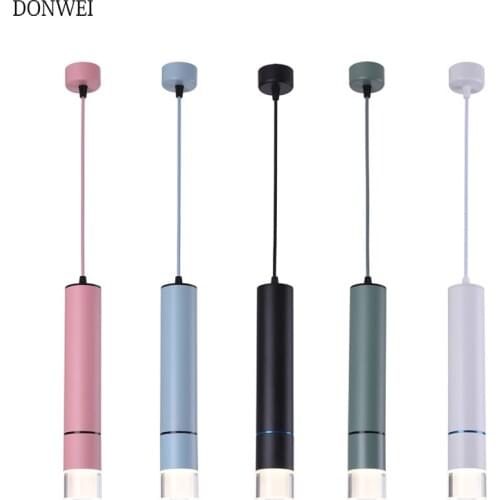 15W led Pendant Lamp Long Tube Kitchen Dining Room Shop Bar Counter Decoration Kitchen Lamp Cylinder Pipe Pendant Light