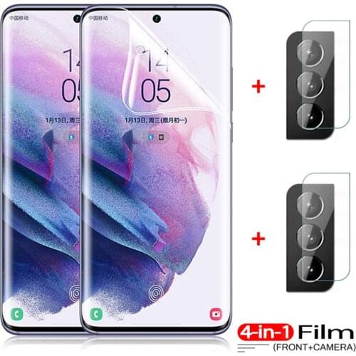 2+2 hydrogel film + camera glass for samsung s21 ultra galaxy s 21 plus screen protector s21+ hidrogel samsung galaxy s21 ultra