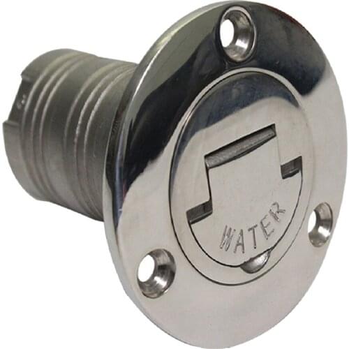 2 inch 50mm Deck Plate Fill Filler with Keyless Cap - Water Tank Marine 316 Stainless Steel Hardware