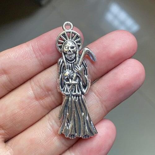 6pcs Grim Reaper Pendants, Diy Handmade Wicca Witchcraft Necklace Aesthetic Accessories,Charms Findings Jewelry Making Supplies