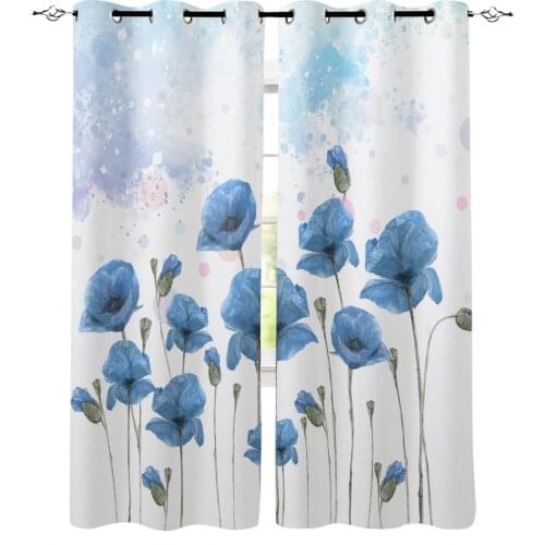 Poppy Flower Watercolor Curtains for Kids Children Boys Girls Room Living Room Window Drapes Curtain Window Treatments
