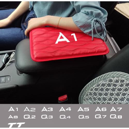 Leather Car Handrest Armrest Box Mats Cover Hand Pillow Pad For audi A1 A2 A3 A4 A5 A6 A7 A8 Q2 Q3 Q4 Q5 Q7 Q8 TT car sticker