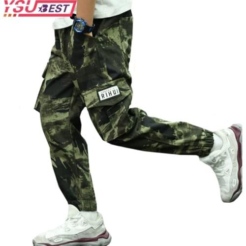 4 6 8 12 14 Years Pants Boys Clothing New Spring Camouflage Trousers For Boys Casual Boys Pants Loose Kids Pants Winter Teenage