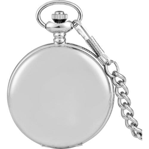 Stylish Roman Numerals Dial Pocket Watch Practical Smooth Full Hunter Hand-winding Mechanical Pocket Watches Punk Pendant Clock