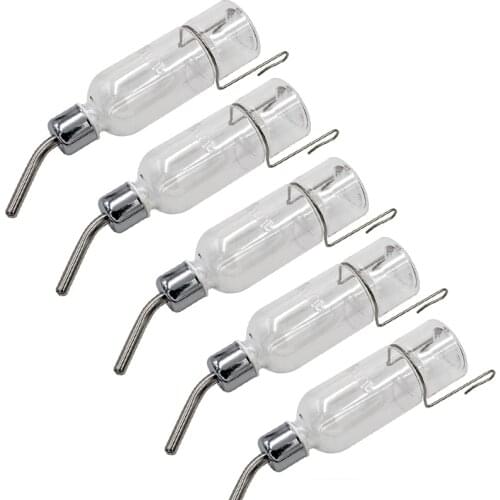 5 pcs Pet Cat Rabbit Water Drinker Hanging Bottle Dispenser Automatic Waterer Bottle Guinea Pig Hamster Fountain Drinker New