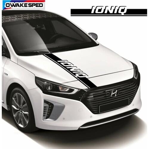 Car Bonnet Sports Stripes Decor Sticker For Hyundai Ioniq Auto Hood Engine Cover Stickers Exterior Accessories DIY Vinyl Decals