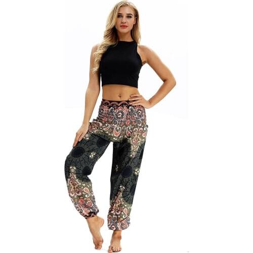 KLV Men Yoga Pants Women Casual Loose Hippy Yoga Trousers Baggy Boho Aladdin Harem Pants Yoga Pants Women High Waist Yoga #C