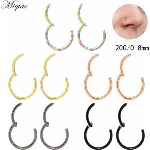Miqiao 2pcs Trend Personality Stainless Steel 316L Multifunctional Nose Ring and Lip Ring 6mm-10mm Piercing Jewelry