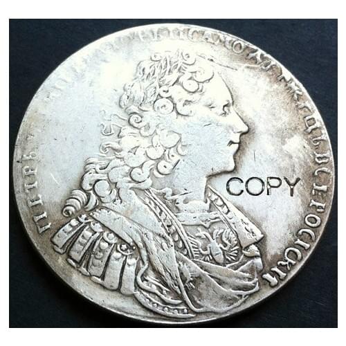 Wholesale 1729 russia 1 Rouble coins copy 100% coper manufacturing silver-plated