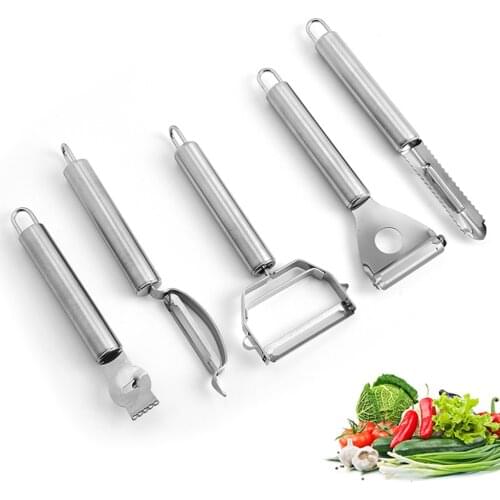Lemon/Bow/Triangle Planer Stainless Steel Fruit 5-piece Set Peeled Melon Planer For Frying Steak Eggs Tofu Kitchen Gadget