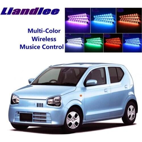 LiandLee Car Glow Interior Floor Decorative Seats Accent Ambient Neon light For MazdaCarol MK7 2014~Onwork Wireless Control Co