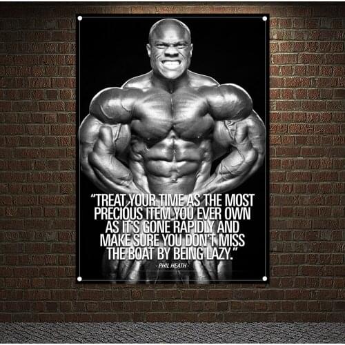 Muscular Hunk Banner Wall Art Hanging Painting Bodybuilding Show Poster Gym Home Decor Man Body Building Wallpapers Tapestry C2