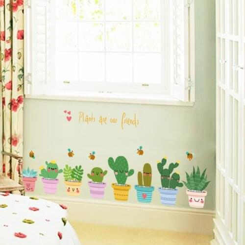 DIY Flower Pear Potted Wall Stickers House Decoration Pastoral PVC Wall Mural Art Home Decor Removable Glass Decals