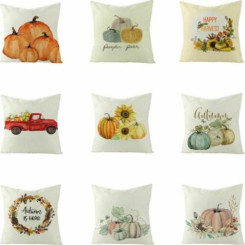 Happy Thanksgiving Day Pillow Case Cushion Cover Give 18" Decor Fall Thanks Sofa Home Festive Decorative