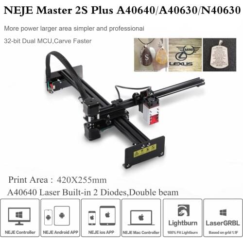 NEJE Master 2S Plus 40W/50W/80W Profession CNC Laser Engraving Machine High Power Laser Cutter Engrave Metal Stainless steel