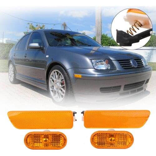 New Pair For Fender Yellow Bumper Lights Side Markers For Volkswagen/VW for Jetta Golf MK4 1999 2000 2001 2002 2003 2004 2005
