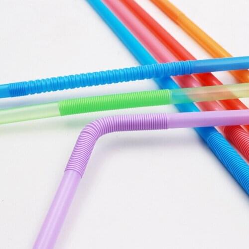 Disposable Straws Bendable Juice Drinking Flexible 26cm Safe For Home Party Bar SUB Sale