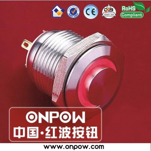 ONPOW 16mm high head illuminated push button switch GQ16H-10E/J/R/12V/S