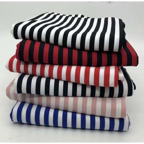 100x170cm 6 colors Stripe Knitted Cotton Spandex Fabric Stretchable Fabric Elastic Textile Clothing Tshirt Sportswear Housewear