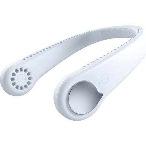Portable Neck Fan USB Rechargeable Silent Wearable Fan Bladeless Personal Cooling Fan 3level Wind Speed Built-In 1800mAh Battery